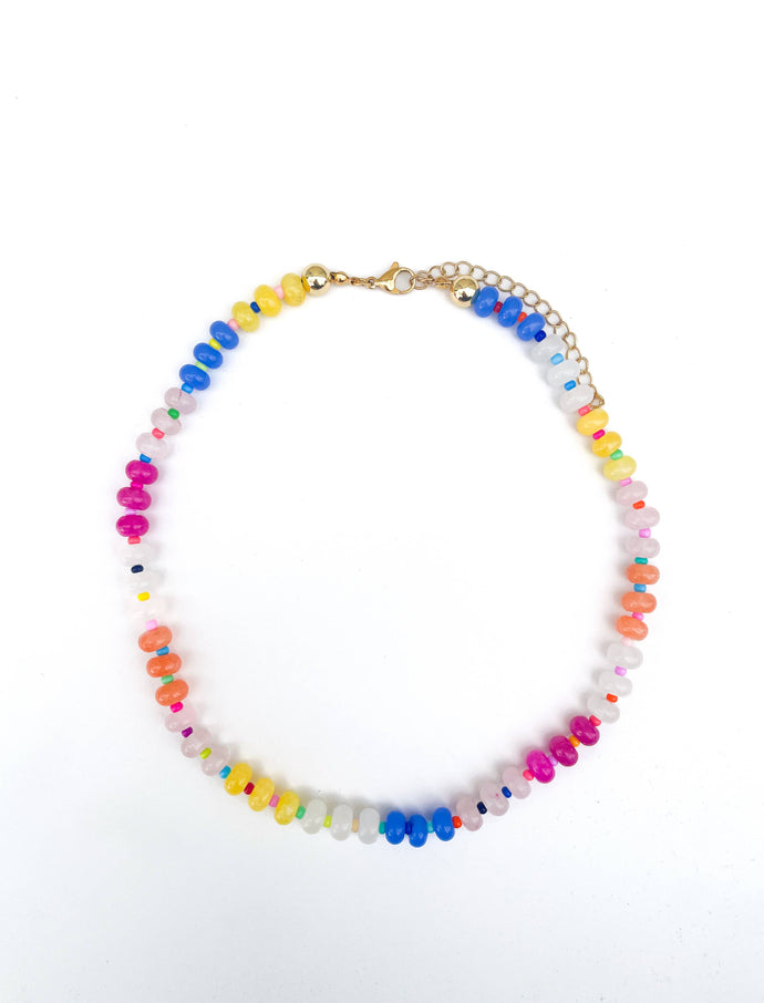 Jessica Rainbow Gemstone Bead Necklace