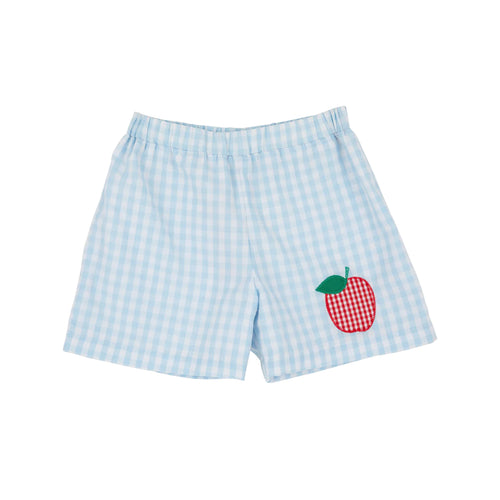 Shelton Shorts Buckhead Blue Gingham With Apple Applique