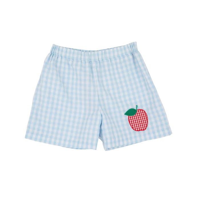 Shelton Shorts Buckhead Blue Gingham With Apple Applique