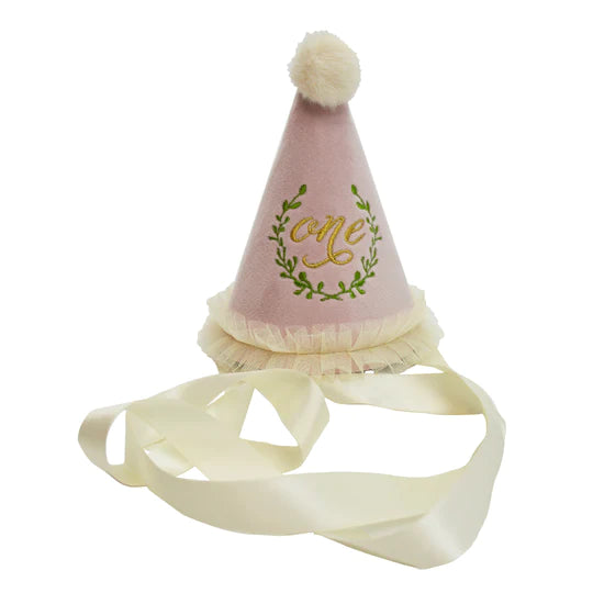 FIRST BIRTHDAY PARTY HAT - PINK