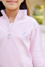 Canter Collar Half-Zip Palm Beach Pink With Buckhead Blue Stripe & Buckhead Blue Stork