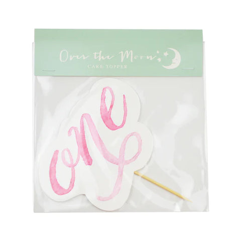 FIRST BIRTHDAY CAKE TOPPER - PINK