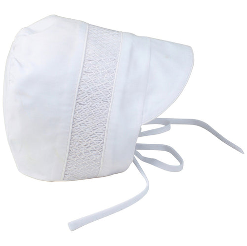 White Boys Smocked Bonnet