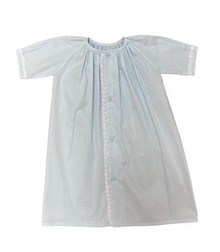 Blue Day Gown, Lace Trim