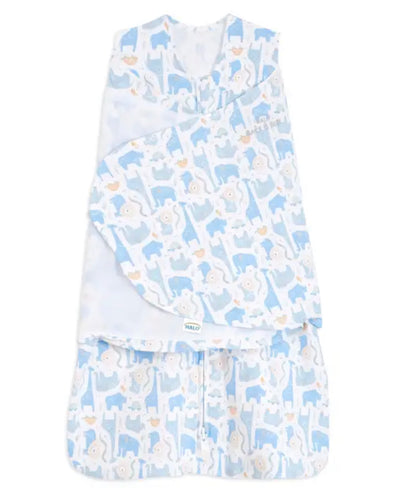 100% Cotton Sleepsack Swaddle, Blue Safari