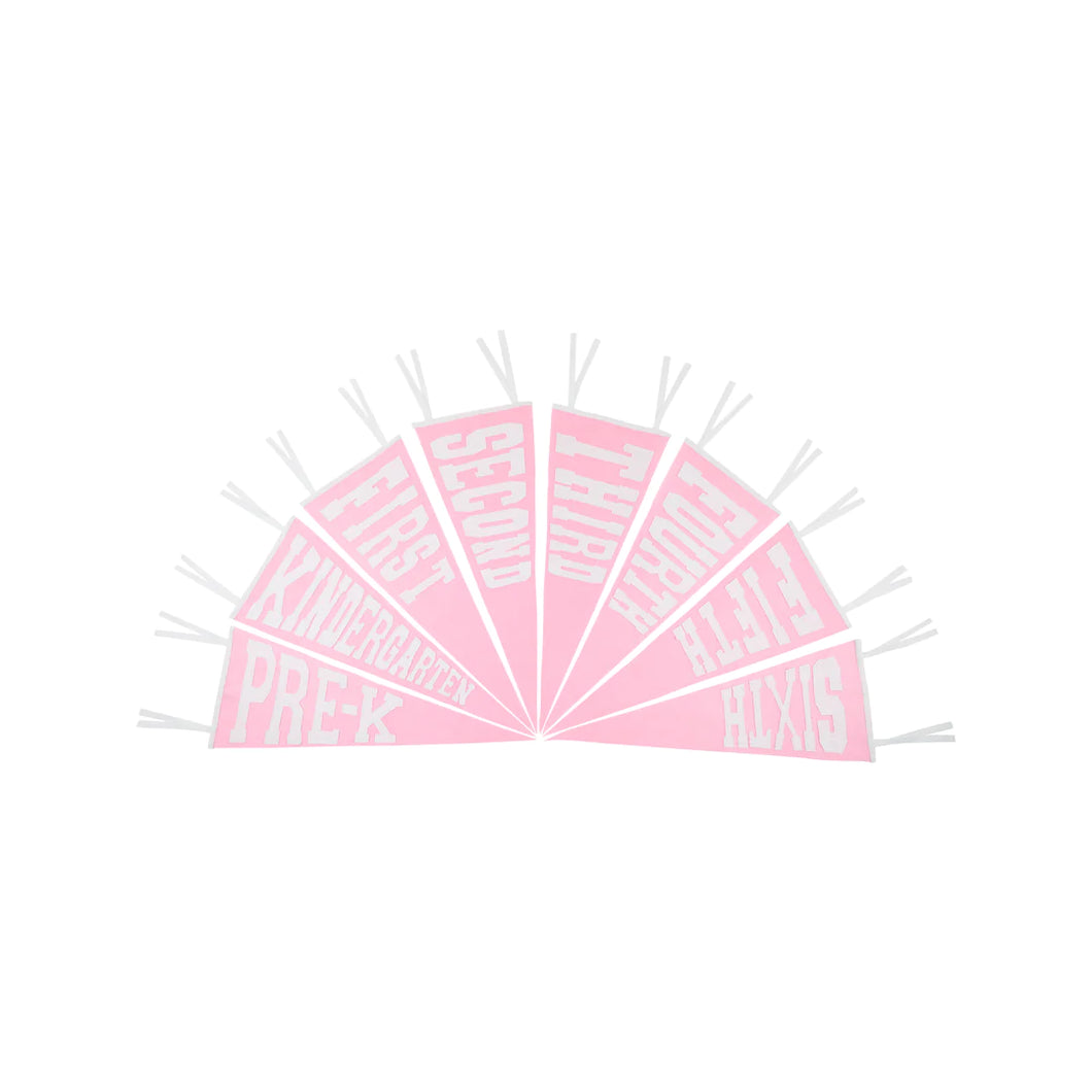 Back to School Pennant Hamptons Hot Pink Felt