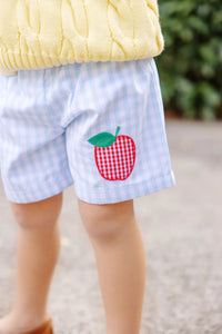 Shelton Shorts Buckhead Blue Gingham With Apple Applique