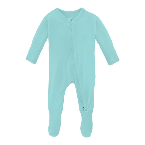 Footie with 2 Way Zipper Summer Sky