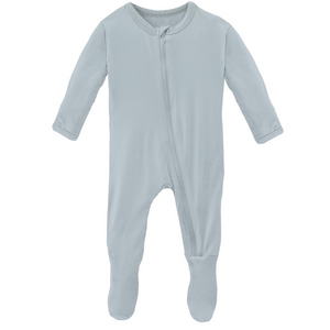 Illusion Blue Zipper Footie