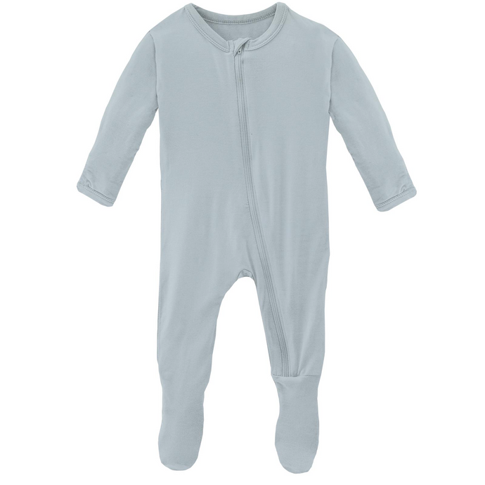 Illusion Blue Zipper Footie