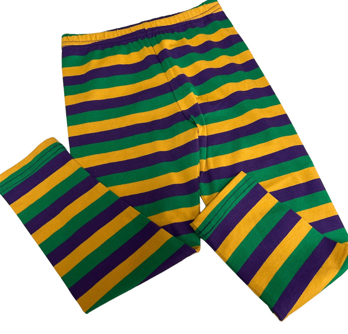 Mardi Gras Stripe Leggings
