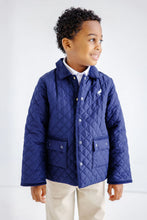Caldwell Quilted Coat Nantucket Navy With Palmetto Pearl Stork