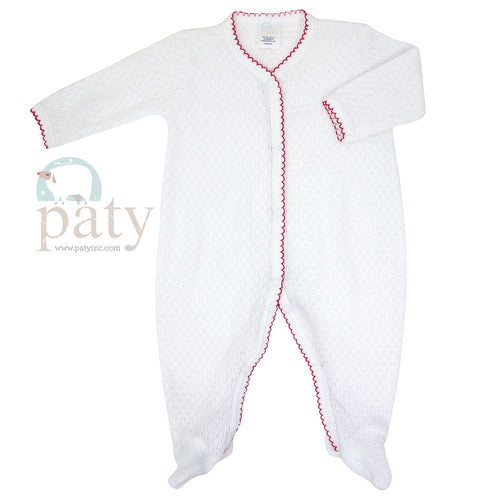 White Footie with Red trim