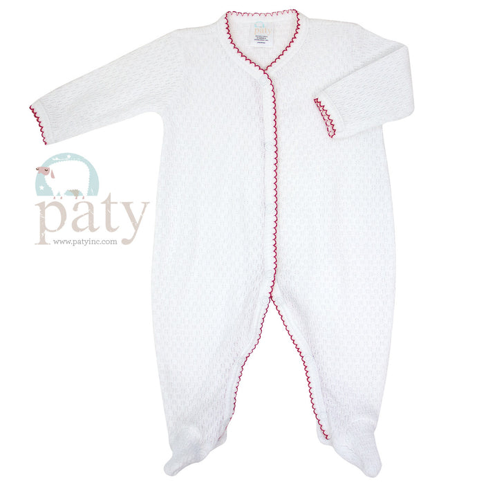 White Footie with Red trim