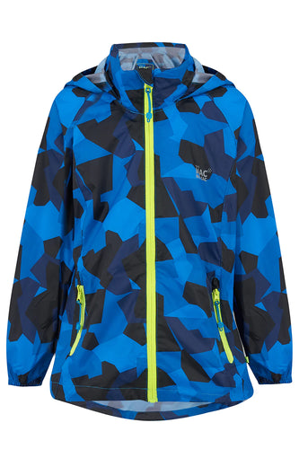 Blue Camo Mini Packable Waterproof Jacket