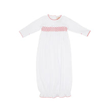 Sweetly Smocked Greeting Gown (Boy) Worth Avenue White With Richmond Red