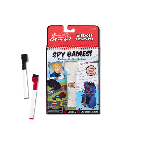 Spy Games Wipe-Off Activity Pad - On the Go Travel Activity