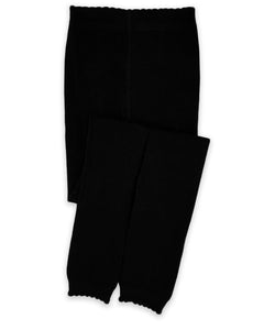 Jefferies Socks Scalloped Pima Cotton Footless Tights, Black
