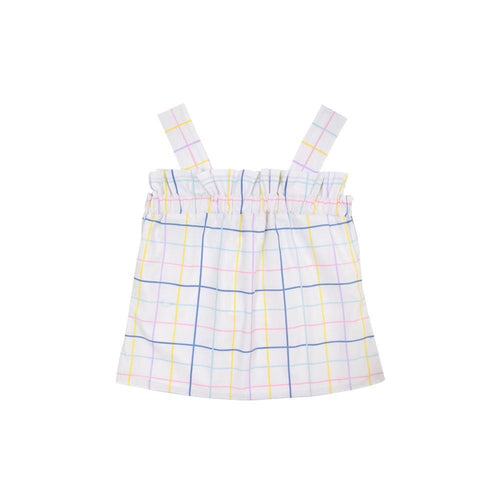 Layne's Ladies Top (Ladies) Water Street Windowpane with Hamptons Hot Pink