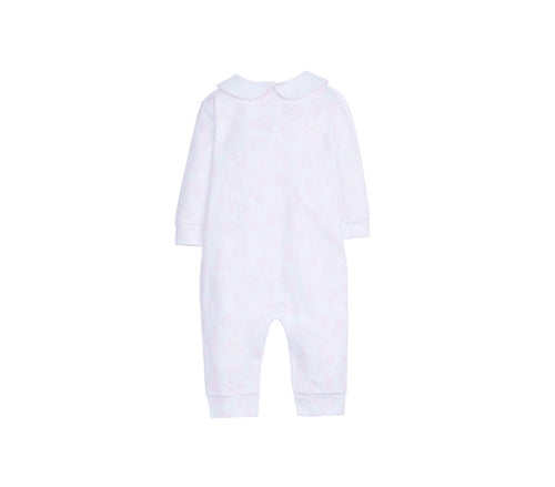 Girl Printed Playsuit, Pink Bunny