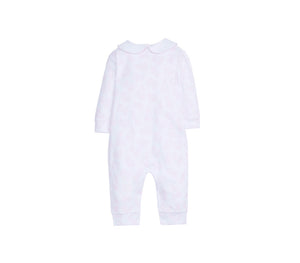 Girl Printed Playsuit, Pink Bunny