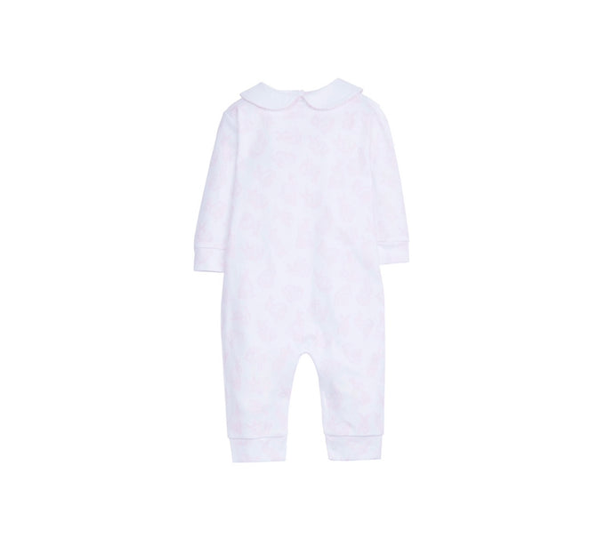 Girl Printed Playsuit, Pink Bunny