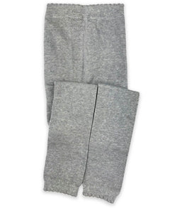 Jefferies Socks Scalloped Pima Cotton Footless Tights, Grey Heather
