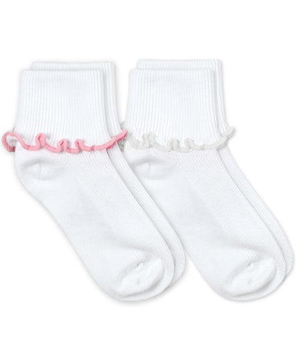 2221 Ripple Edge Smooth Toe Turn Cuff Socks 2 Pair Pack