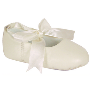 Ivory Ribbon Tie Ballet Flat