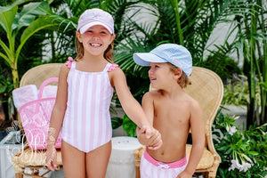 Covington Cap Buckhead Blue Gingham with Barbados Blue Stork
