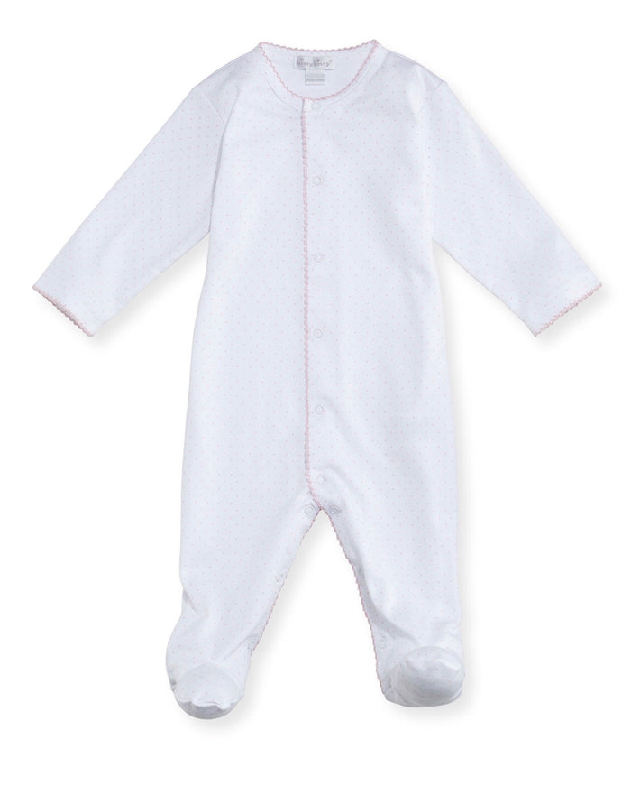 White w/Pink Dots Footie
