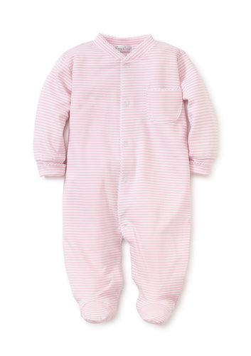 Pink Simple Stripes Footie