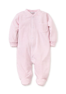 Pink Simple Stripes Footie