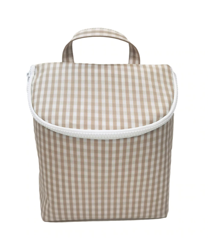 Take Away Lunch Bag- Gingham Khaki