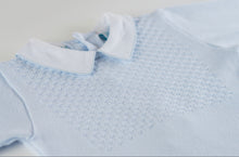 Knit Two Piece Pique Collar & Hat, Blue