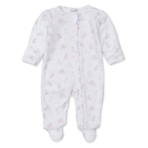 Bunny Burrows Zip Footie, Pink