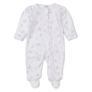 Bunny Burrows Zip Footie, Pink