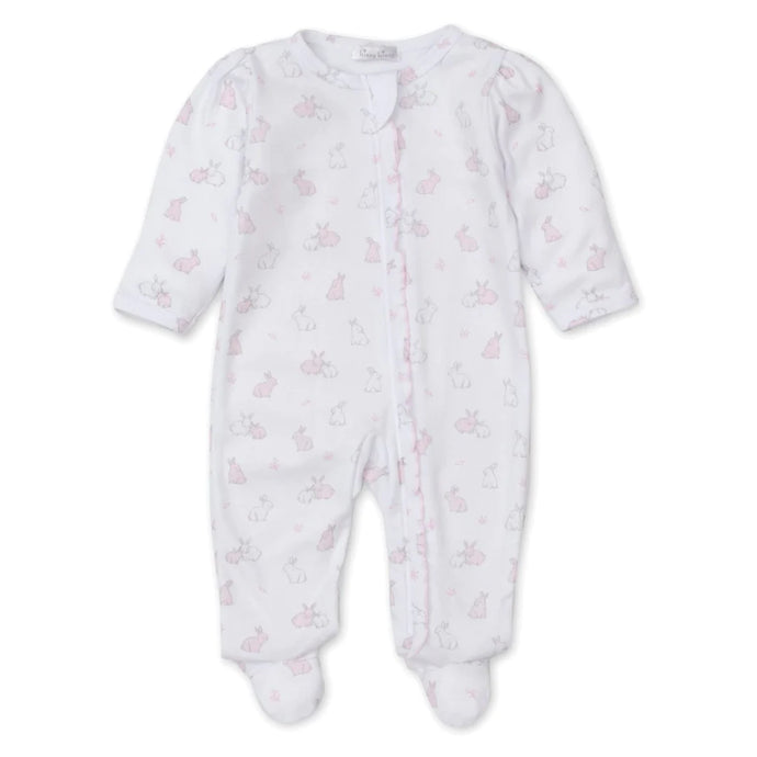 Bunny Burrows Zip Footie, Pink