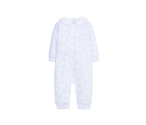 Boy Printed Playsuit, Blue Bunny
