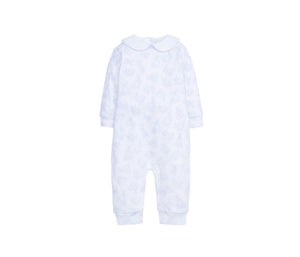 Boy Printed Playsuit, Blue Bunny