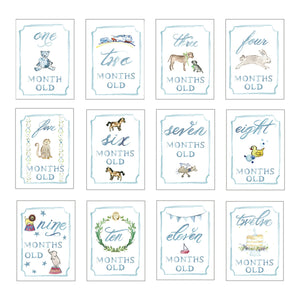 Blue Month by Month Baby Cards