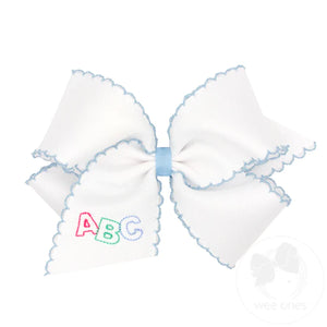 King Moonstitch School Bow, Blue ABC