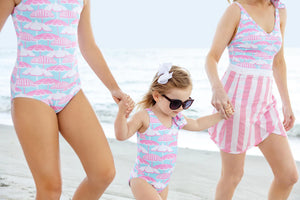Wrap Song Sarong (Ladies) Hamptons Hot Pink Stripe