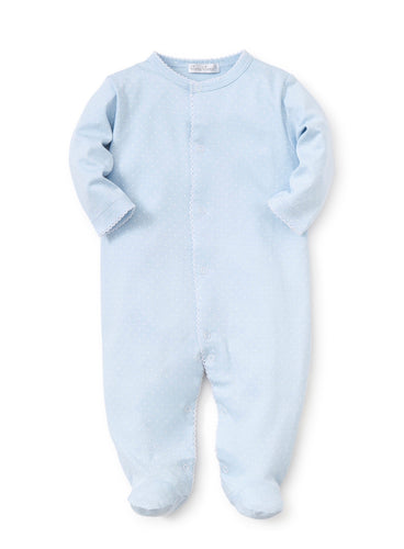 Lt. Blue w/ White Dots Footie