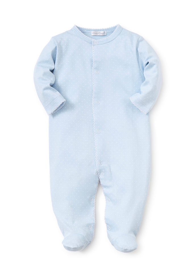 Lt. Blue w/ White Dots Footie