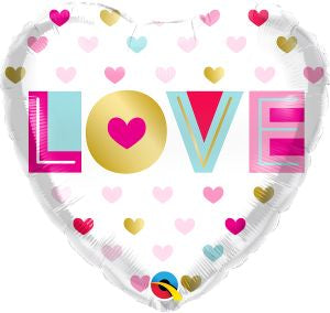 18" Love Metallic Hearts