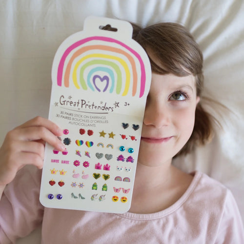 RAINBOW LOVE STICKER EARRINGS