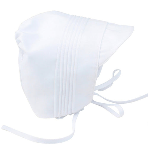 Boys Pintucked Bonnet, White