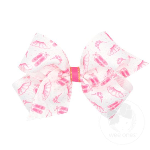 Medium Grosgrain Princess-themed and Dance Printed Girls Hair Bows