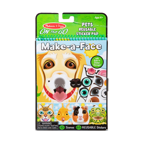 Make-a-Face - Pets Reusable Sticker Pad - On the Go Travel Activity